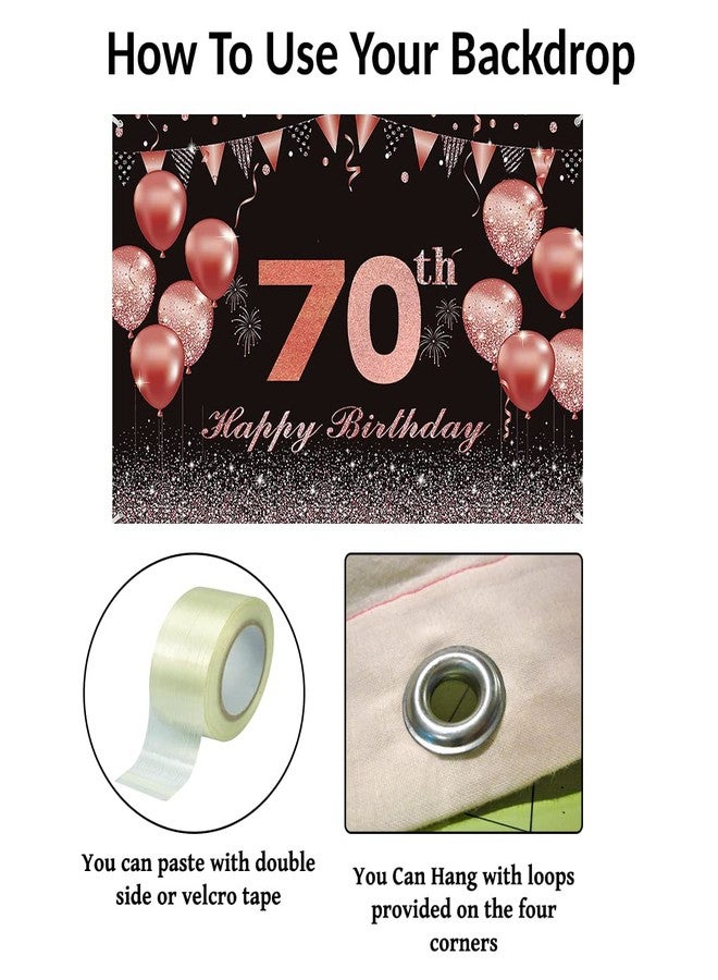 Theme My Party 70th Milestone Birthday Party Supplies, Decoration with Happy Birthday Backdrop Banner (4FT X 4FT) - Image 3